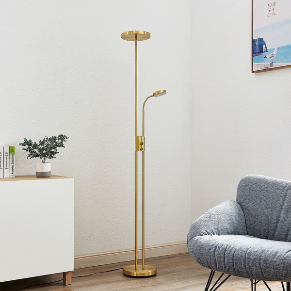 Podne Lampa Lindby, Seppa, prigušiv, Zlato / mjed, Dnevna soba, Metal, Moderan