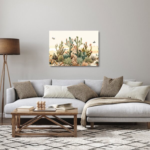 Staklena slika - Pustinja, akvarel (70x50 cm)