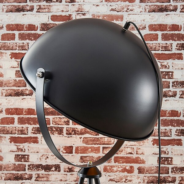 Podne Lampa Lindby, Meline, Crno, Dnevna soba, Metal, Moderan