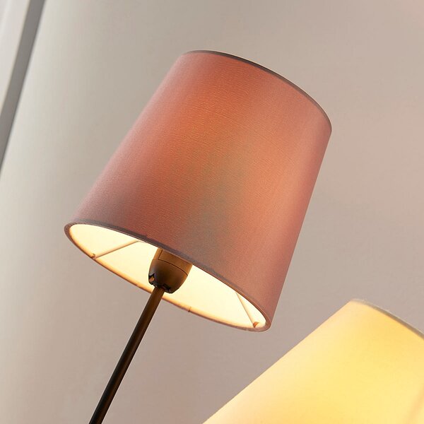 Podne Lampa Lindby, Melis, Sivo, Dnevna soba, Tkanina / tekstil, Moderan