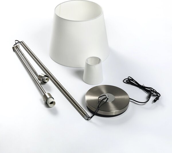 Podne Lampa Lindby, Nantwin, Bijela, Dnevna soba, Tkanina / tekstil, Moderan