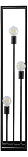 Podne Lampa Lindby, Krisha, Crno, Dnevna soba, Metal, Vintage