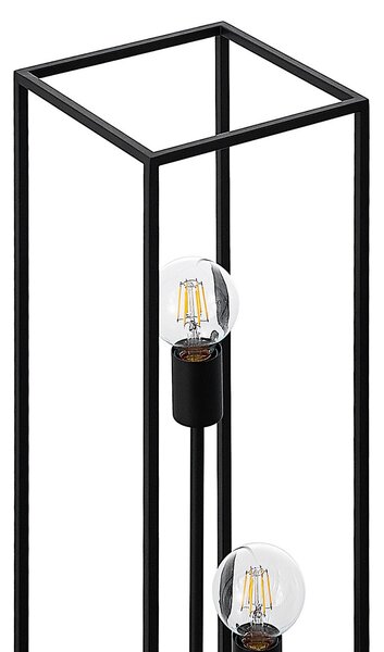 Podne Lampa Lindby, Krisha, Crno, Dnevna soba, Metal, Vintage