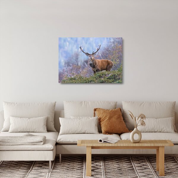 Staklena slika - Jelen u krajoliku (70x50 cm)
