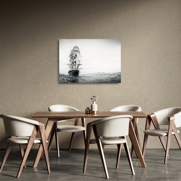 Staklena slika - Brod koji plovi oceanom (70x50 cm)