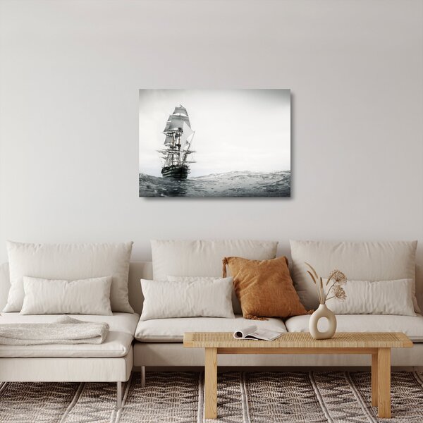 Staklena slika - Brod koji plovi oceanom (70x50 cm)