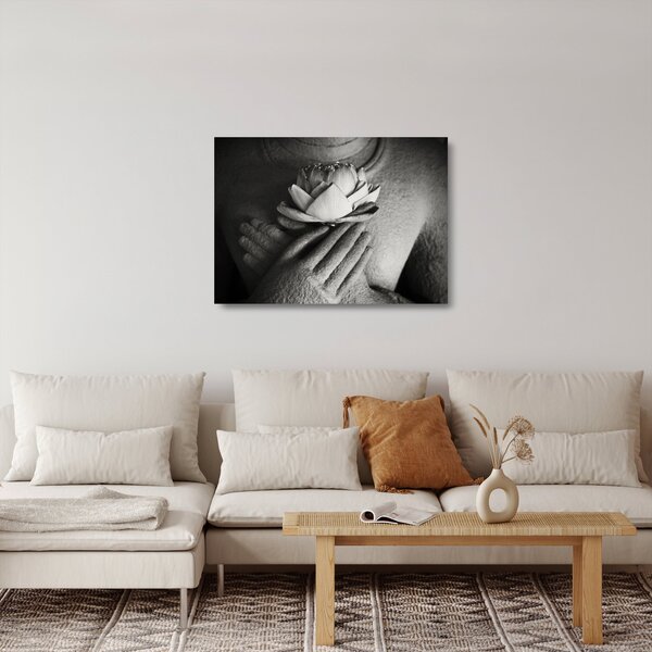 Staklena slika - Lotos u Buddhinim rukama (70x50 cm)