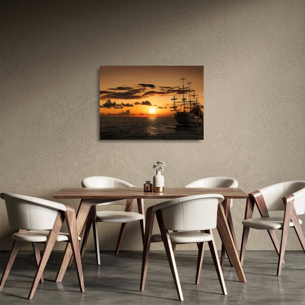 Staklena slika - Gusarski brod (70x50 cm)