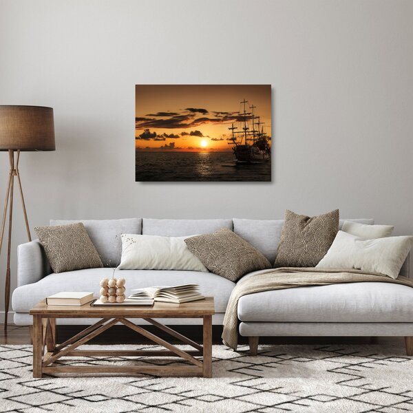 Staklena slika - Gusarski brod (70x50 cm)