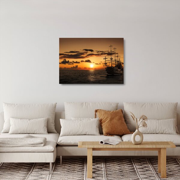 Staklena slika - Gusarski brod (70x50 cm)