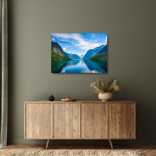 Staklena slika - Jezero Lovatnet (70x50 cm)
