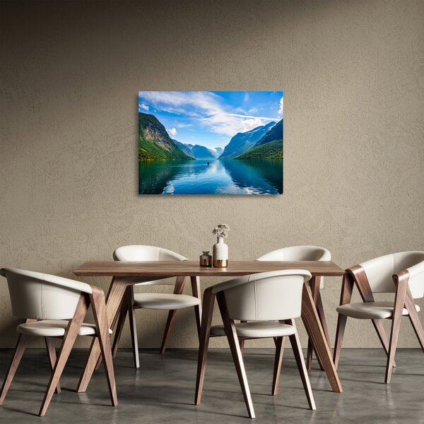 Staklena slika - Jezero Lovatnet (70x50 cm)