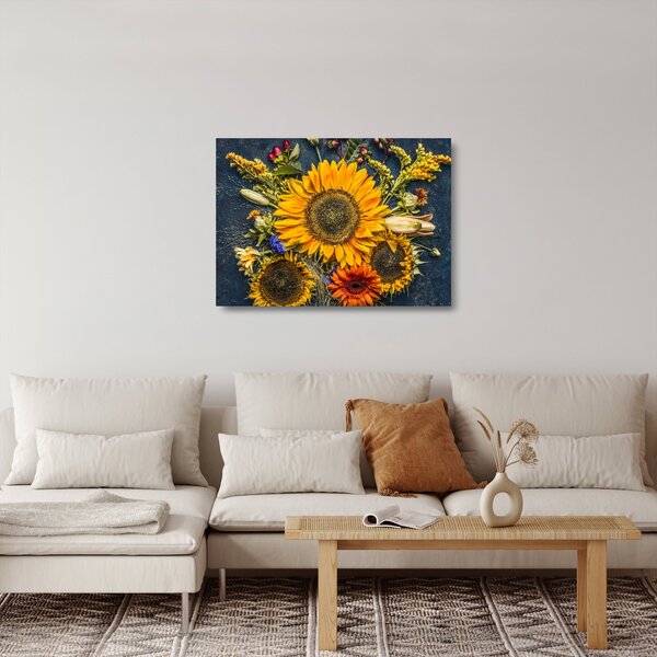 Staklena slika - Jesensko cvijeće (70x50 cm)