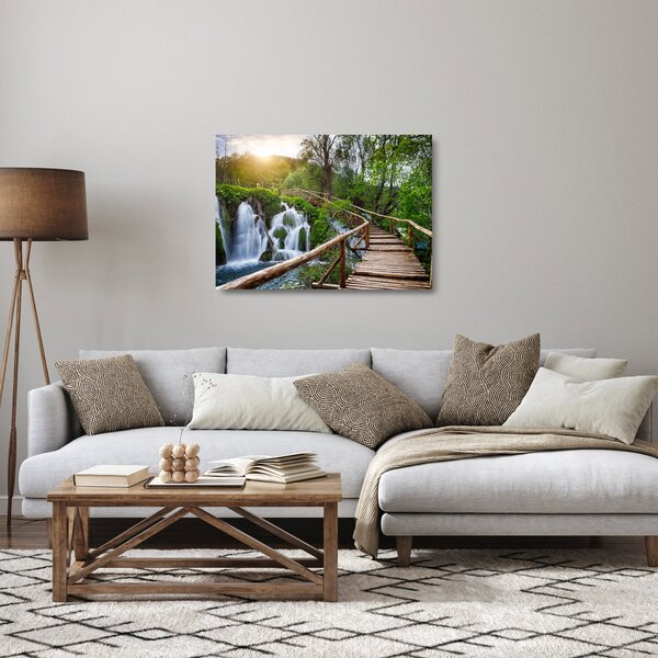 Staklena slika - Plitvička jezera (70x50 cm)