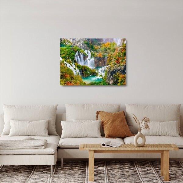 Staklena slika - Nacionalni park Plitvička jezera (70x50 cm)