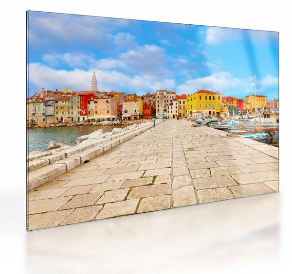 Staklena slika - Stari istarski grad Poreč, Hrvatska (70x50 cm)