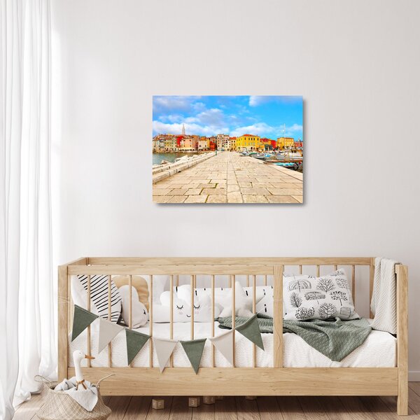 Staklena slika - Stari istarski grad Poreč, Hrvatska (70x50 cm)