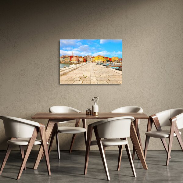 Staklena slika - Stari istarski grad Poreč, Hrvatska (70x50 cm)