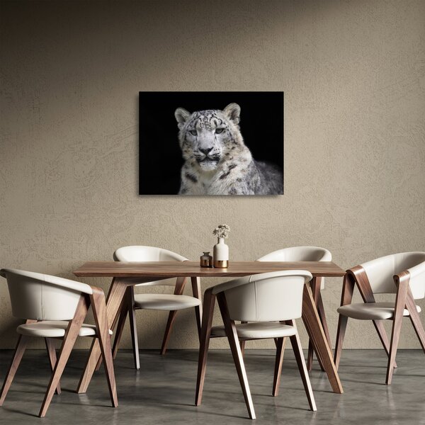 Staklena slika - Snježni leopard (70x50 cm)