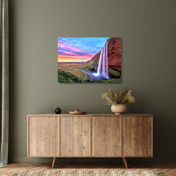 Staklena slika - Vodopad Seljalandsfoss (70x50 cm)