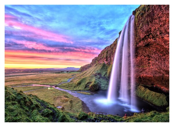Staklena slika - Vodopad Seljalandsfoss (70x50 cm)