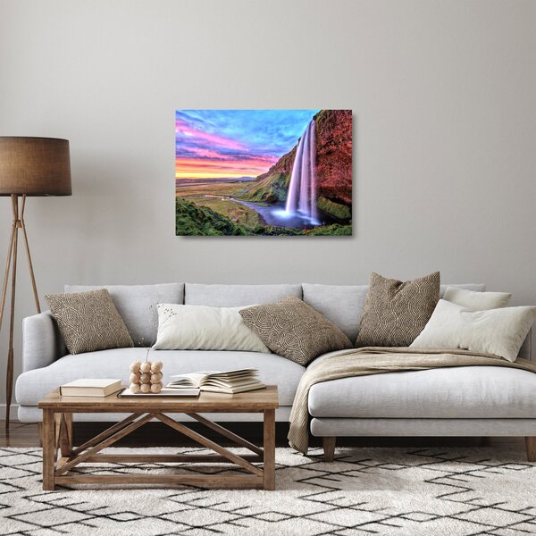 Staklena slika - Vodopad Seljalandsfoss (70x50 cm)