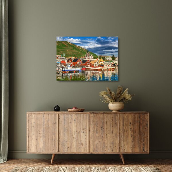 Staklena slika - Húsavík (70x50 cm)