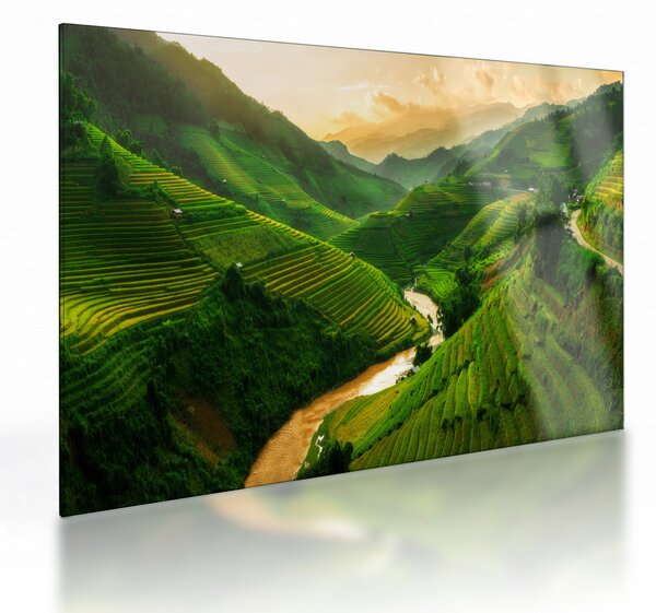 Staklena slika - Mu Cang Chai rižine terase (70x50 cm)