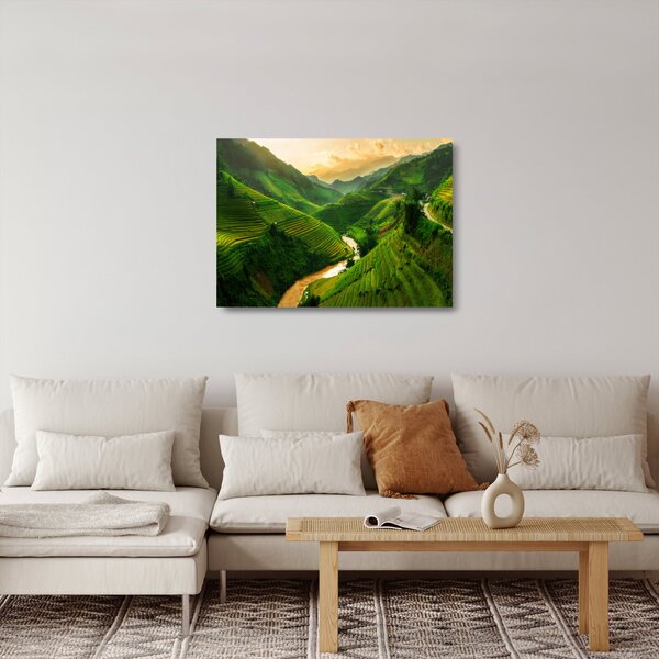 Staklena slika - Mu Cang Chai rižine terase (70x50 cm)