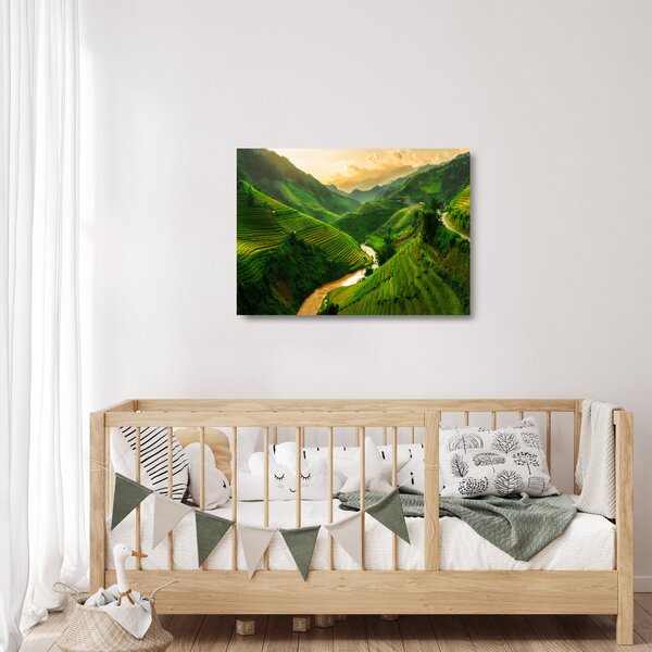 Staklena slika - Mu Cang Chai rižine terase (70x50 cm)