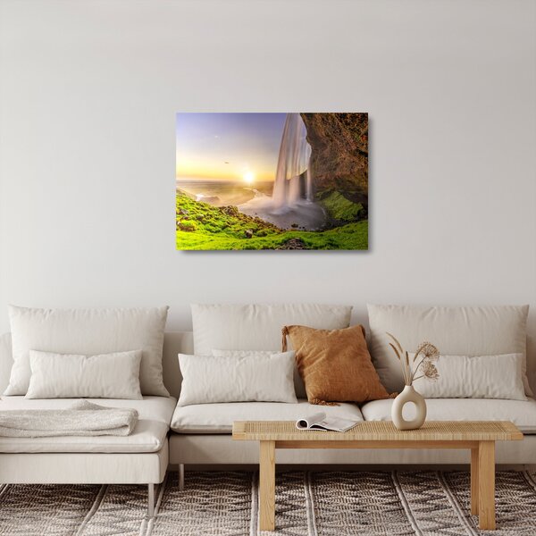 Staklena slika - Seljalandsfoss iza špilje (70x50 cm)
