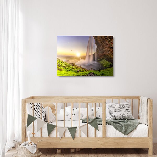 Staklena slika - Seljalandsfoss iza špilje (70x50 cm)