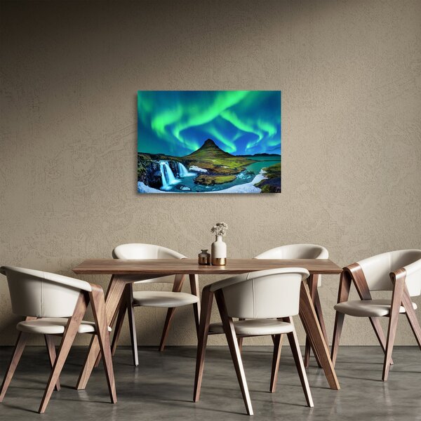 Staklena slika - Kirkjufell, Island (70x50 cm)