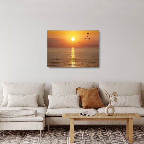 Staklena slika - Zalazak sunca iznad oceana (70x50 cm)