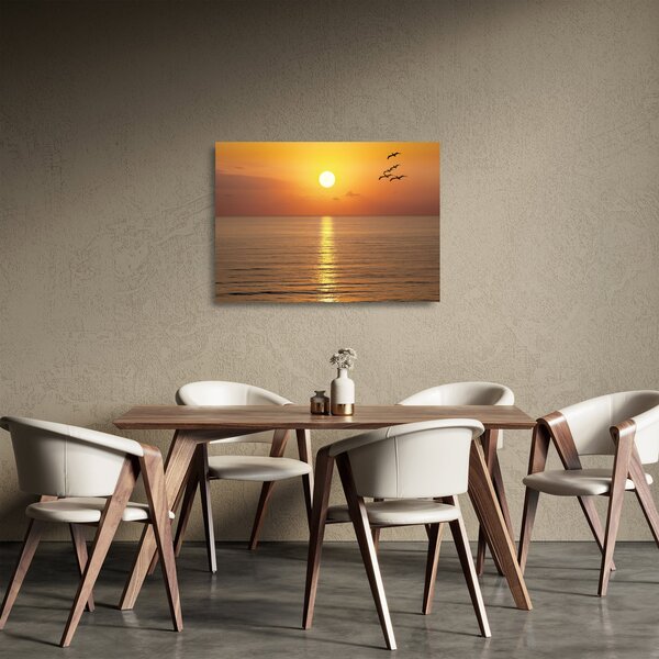 Staklena slika - Zalazak sunca iznad oceana (70x50 cm)