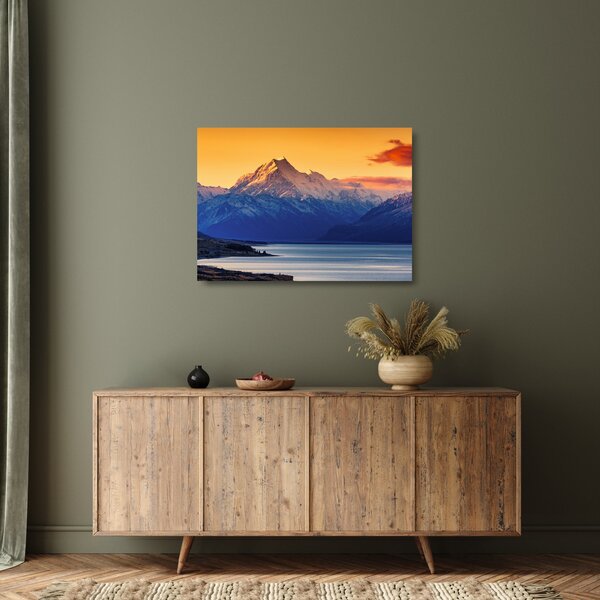 Staklena slika - jezero Pukaki (70x50 cm)