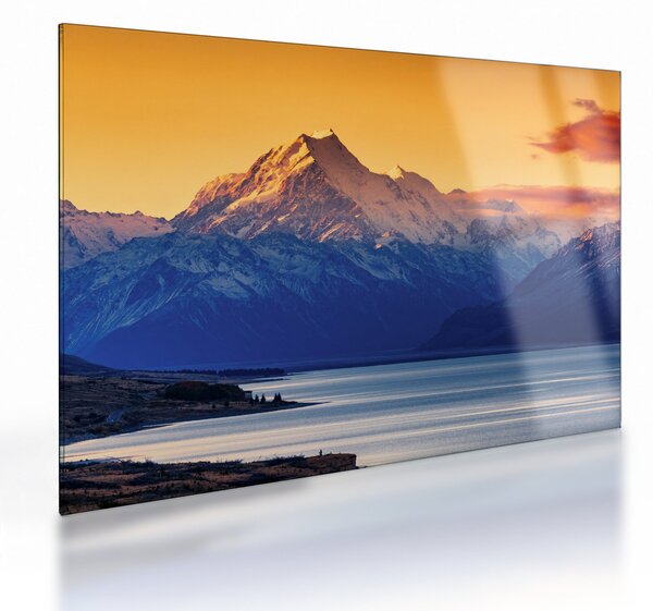 Staklena slika - jezero Pukaki (70x50 cm)