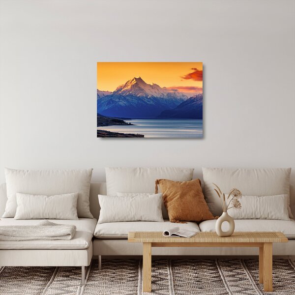 Staklena slika - jezero Pukaki (70x50 cm)
