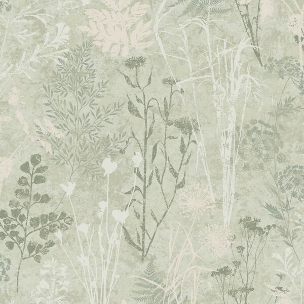 Zelena tapeta za zid, cvijetovi, listovi, 120716 | Ljepilo besplatno