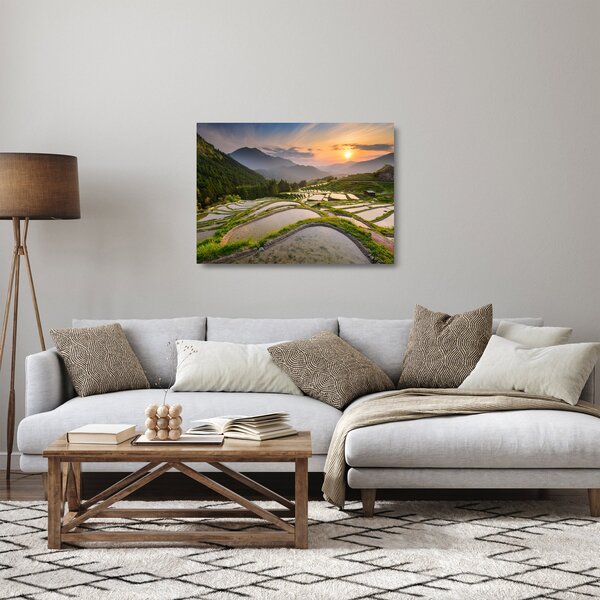 Staklena slika - Rižine terase (70x50 cm)