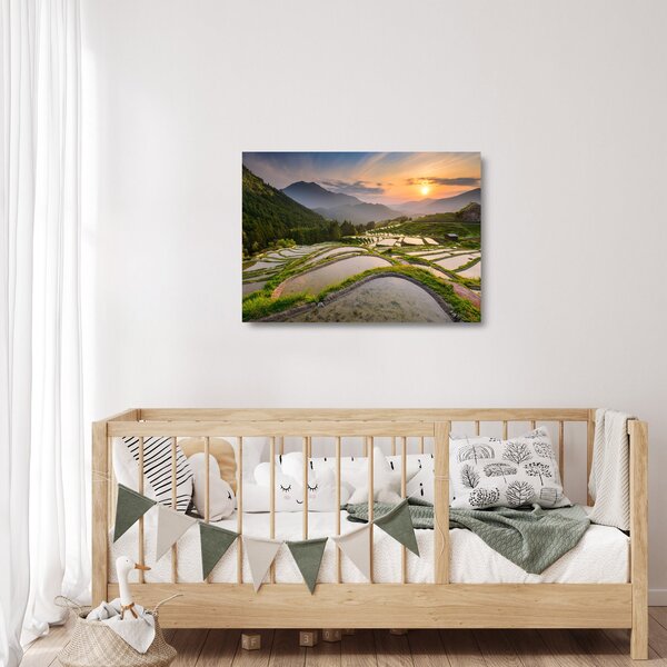 Staklena slika - Rižine terase (70x50 cm)