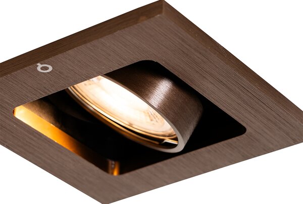 Set od 6 modernih ugradbenih reflektora tamno brončane boje, podesivi - Qure