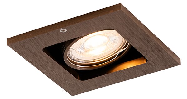 Set od 6 modernih ugradbenih reflektora tamno brončane boje, podesivi - Qure