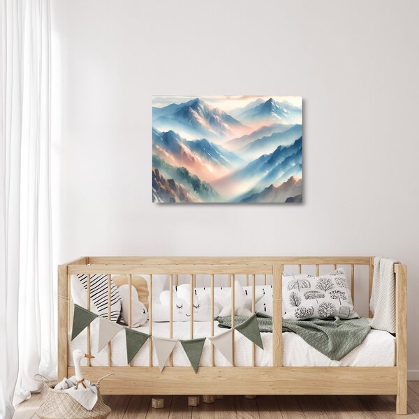 Staklena slika - Akvarel planine (70x50 cm)