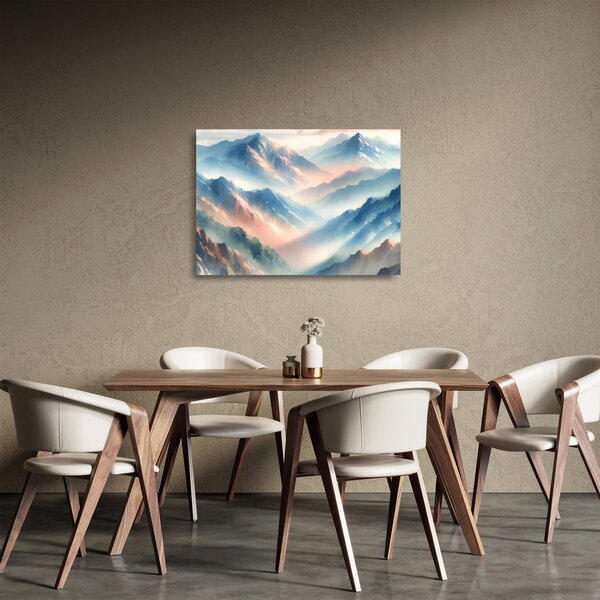 Staklena slika - Akvarel planine (70x50 cm)