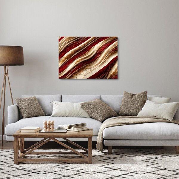 Staklena slika - Zlatno-bijela tekstura (70x50 cm)