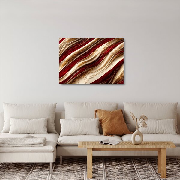 Staklena slika - Zlatno-bijela tekstura (70x50 cm)
