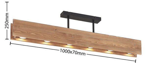 Stropne Svjetiljka Lindby, Malwin, prigušiv, Drvo, Dnevna soba, Drvo, Skandinavski