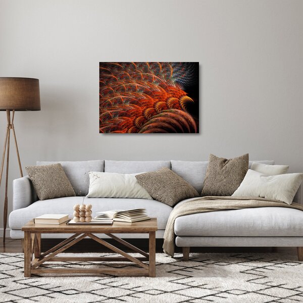 Staklena slika - Apstraktna imitacija perja (70x50 cm)
