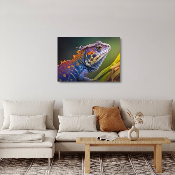 Staklena slika - Obojena iguana (70x50 cm)